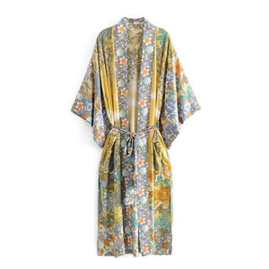 Flower Long Kimono Boho vintage style