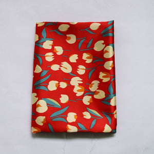 By Meter Soft  Floral Satin Fabric