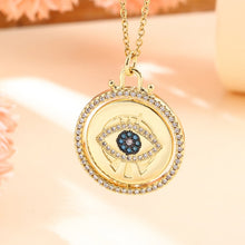 Load image into Gallery viewer, Vintage Stainless Steel Chain Copper Gold Plated Demon Eye Pendant Necklace For Women Charm Female Religious Belief Jewelry
