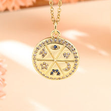 Load image into Gallery viewer, Vintage Stainless Steel Chain Copper Gold Plated Demon Eye Pendant Necklace For Women Charm Female Religious Belief Jewelry
