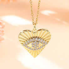 Load image into Gallery viewer, Vintage Stainless Steel Chain Copper Gold Plated Demon Eye Pendant Necklace For Women Charm Female Religious Belief Jewelry
