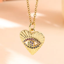 Load image into Gallery viewer, Vintage Stainless Steel Chain Copper Gold Plated Demon Eye Pendant Necklace For Women Charm Female Religious Belief Jewelry
