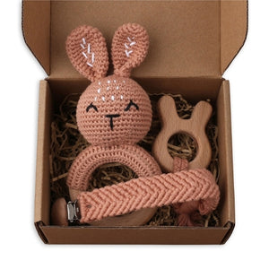 1Set Crochet Bunny Baby Teether