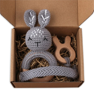 1Set Crochet Bunny Baby Teether