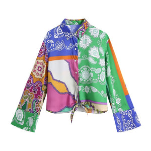 Green relax boho Casual Blouse