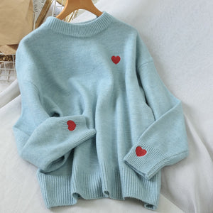 oversized sweater Embroidery Heart