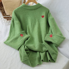 Load image into Gallery viewer, oversized sweater Embroidery Heart
