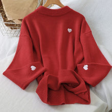 Load image into Gallery viewer, oversized sweater Embroidery Heart
