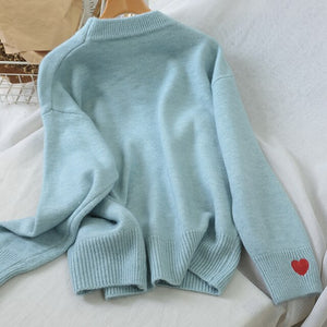 oversized sweater Embroidery Heart