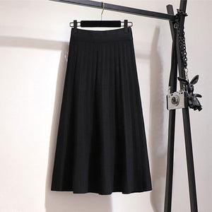 Fashion Knitted Skirt Knee Length