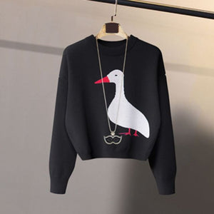 Embroidery Animal  Sweater Knit