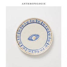 Load image into Gallery viewer, Creative Hands Eyes Plate with Gold Rim Ceramic
