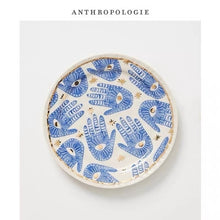 Load image into Gallery viewer, Creative Hands Eyes Plate with Gold Rim Ceramic
