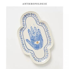Load image into Gallery viewer, Creative Hands Eyes Plate with Gold Rim Ceramic
