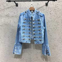 Load image into Gallery viewer, Designer Punk Motorcycle DeninJacket
