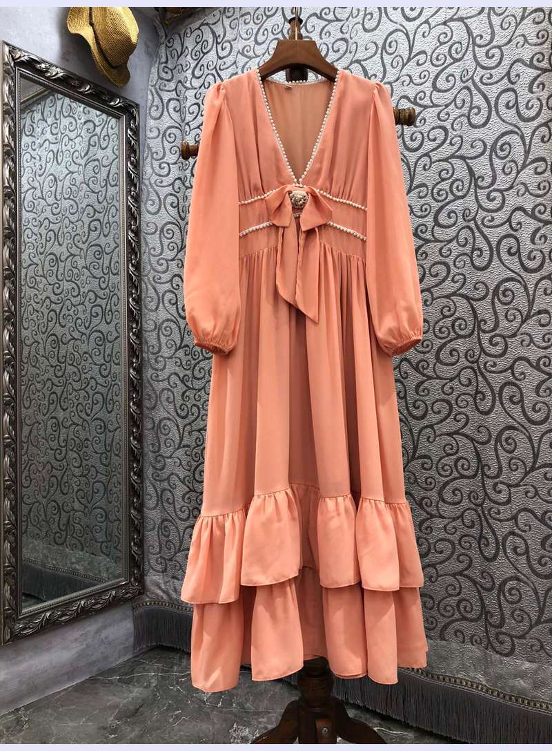 Salmon Long Dress