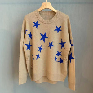 Winter Blue Star Sweater