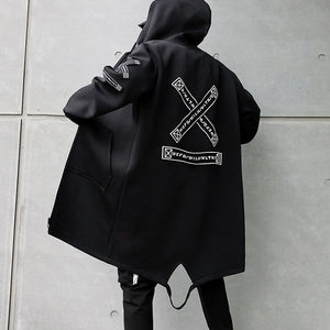 Men Hooded Jacket Hip Hop Streetwear