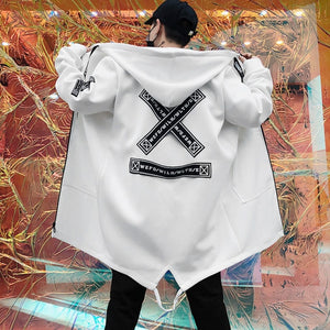 Men Hooded Jacket Hip Hop Streetwear