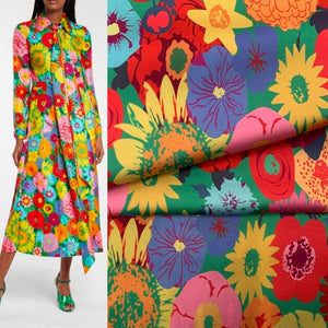 Vintage 60 polyester imitate silk satin fabric