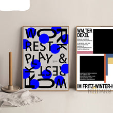 Load image into Gallery viewer, Canvas Print Painting Poster Modern Fashion Blue Black
