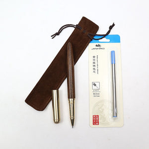 Luxury Gifts Wooden+Metal Ballpoint Pen & Fountain Pens 0.5MM Blue & Black ink For Office & School Writing Supplies Ball pen